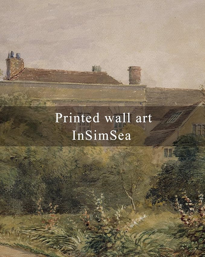 InSimSea Framed Canvas Wall Art Vintage Decor, Home Decor Classical Scenery Landscape Watercolor Paintings, Large Wall Decorations for Living Room Home Farmhouse Bathroom Decor, 16"x24"