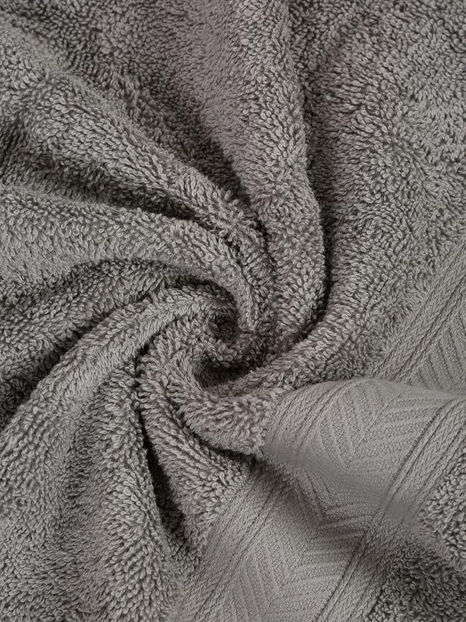 Casa Lino Face Towels & Body Wash Cloths for Showering - 100% Cotton Wash Cloths for Bathroom - Highly Absorbent & Quick Drying Washcloth Set - Cotton Washcloths 24 Pack (12" x 12") - (Silver Grey)