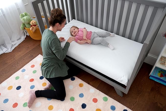 Lullaby Earth Baby Crib Mattress - Lightweight 2-Stage Infant & Toddler Bed - Waterproof, Non-Toxic, Standard Size 52" x 28"