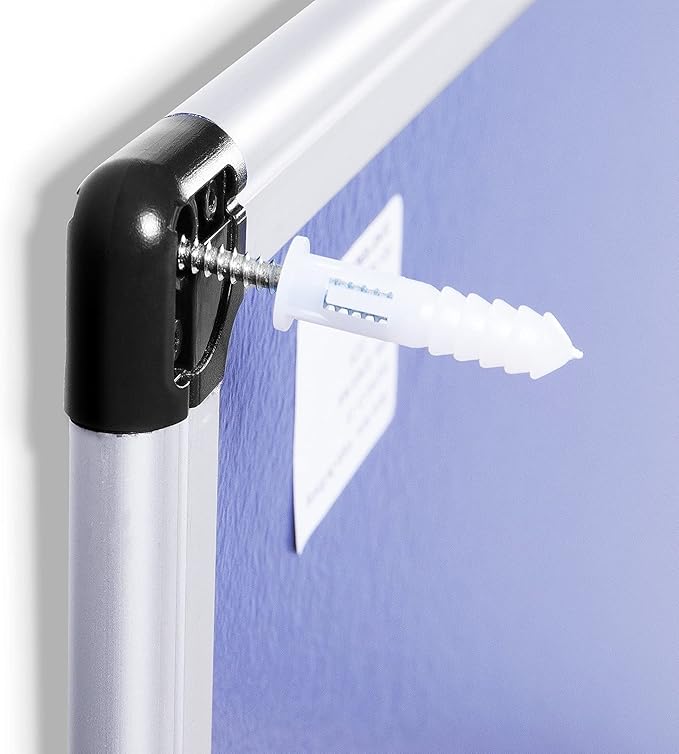 VUSIGN Monthly Calendar Whiteboard Dry Erase Cork Board Combo, 18" x 24" Planning Board, Silver Aluminium Frame