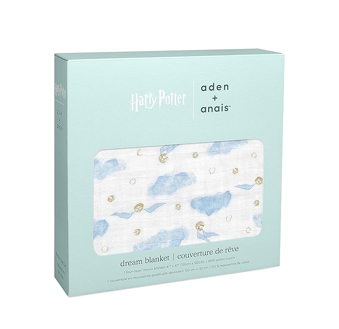 aden + anais Boutique Dream Blanket, Boutique Muslin Baby Blankets for Girls & Boys, Ideal Newborn Nursery & Crib Blanket, Unisex Toddler & Infant Bedding, Shower & Registry Gift, Harry Potter