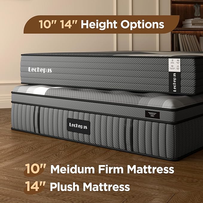 Full Mattress, 10 Inch Medium Firm Hybrid Mattress in a Box, Supportive Memory Foam and Pocket Coil Full Size for Back Support,Pressure Relife, Motion Isolation, No Fiberglass