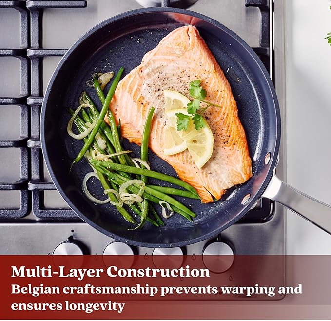 Alva Maestro 11-Piece Stainless Steel Nonstick Cookware Set – PFAS/PFOA/PTFE-Free, Non-Toxic Nonstick – Induction & Oven Safe, Even-Heat Technology, Professional Quality Pots & Pans with Steel Handles