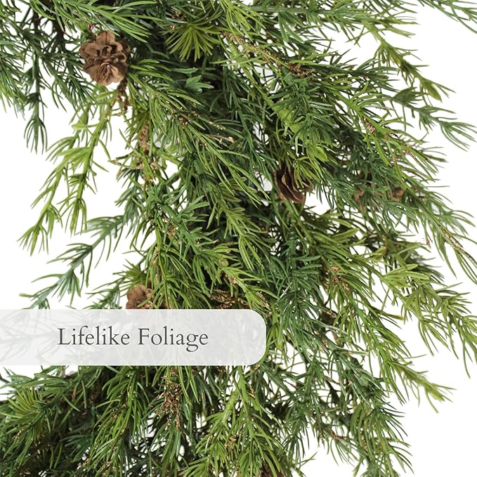 CG Hunter Holiday Collection Faux Wreath, Premium Artificial Indoor and Outdoor Large 28" Pinecone Christmas Wreath, Christmas Decorations and Holiday Greenery