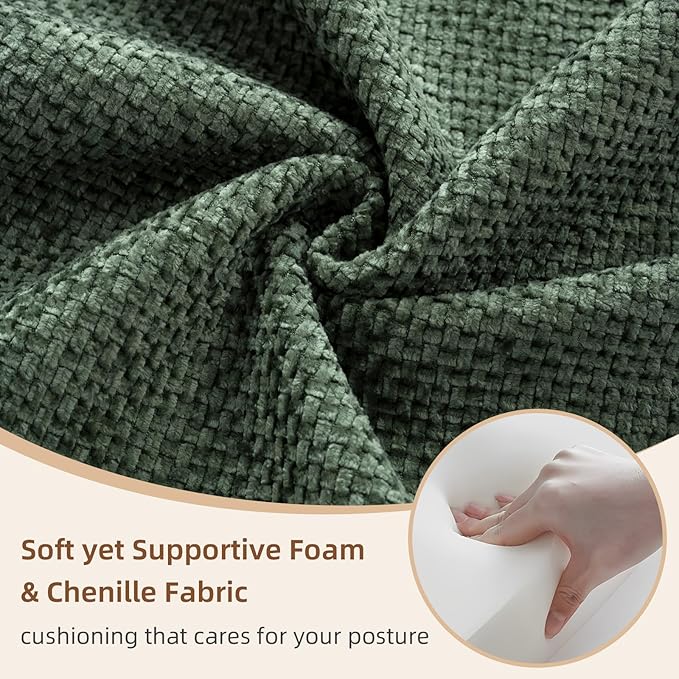 Rovibek 80-Inch 4-in-1 Boneless Sofa Bed – Corduroy Convertible Loveseat Sleeper, Fixed-Shape Frame, No Assembly Required, Space-Saving Pull-Out Futon for Living Room & Bedroom, Green