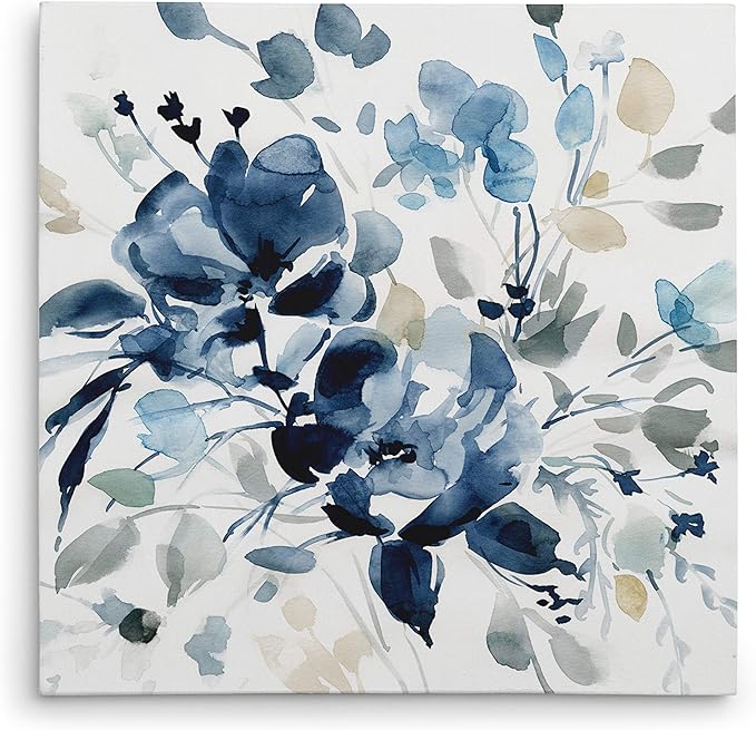 Wexford Home Indigo Garden II Gallery Wrapped Canvas Wall Art, 32x32,