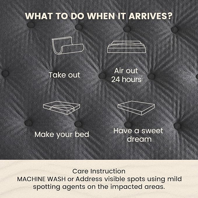 QUIETSEA Reversible Twin XL Mattress Topper Egg Crate Memory Foam Mattress Topper, Bamboo Viscose Mattress Pad Twin XL, Noiseless Waterproof Mattress Cover with Deep Pocket up to 21"(39" x 80", Grey)