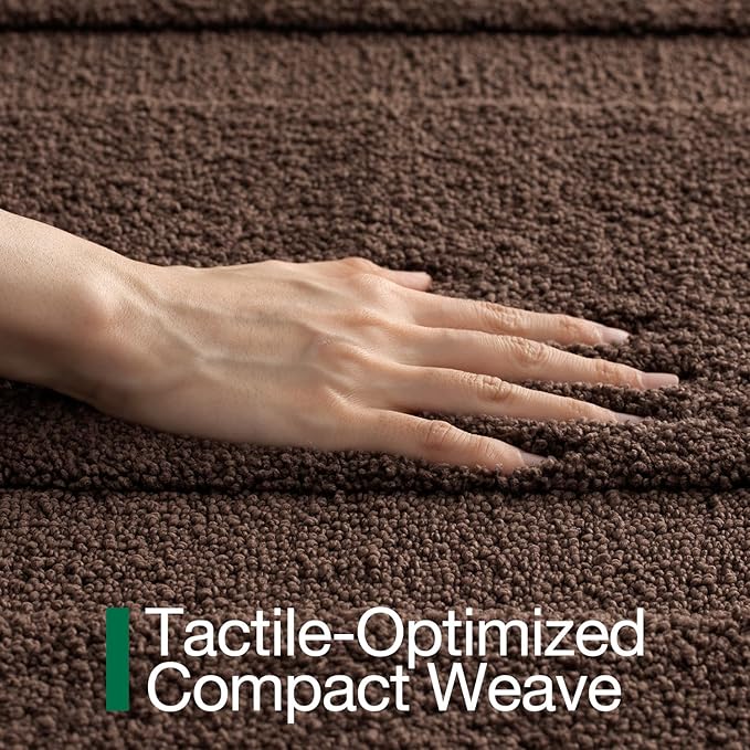 LUMI Ultra Soft Bathroom Rugs Non Slip with Rubber Backing, Absorbent Washable Bath Mat Quick Dry, Upgraded Premium Microfiber Plush Carpet for Bathtub and Shower Floor, Brown, 17x30