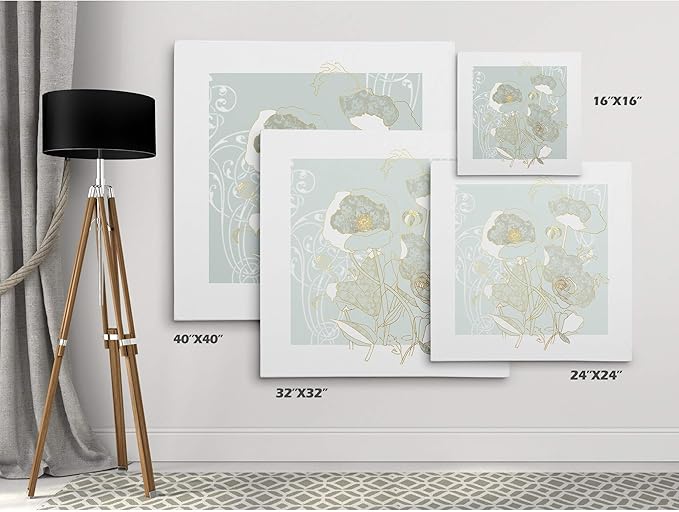 Wexford Home Filigree Floral Gallery Wrapped Canvas Wall Art, 24x24 (HAC17-18247-2424)