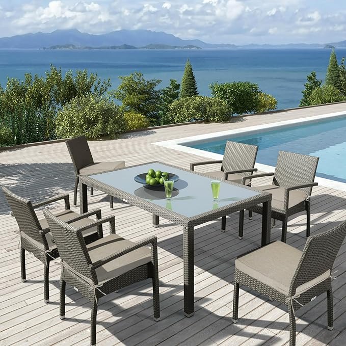 Outdoor Chair Cushions 19 x 19 Inch Set of 4 Water Resistant Seat Cushions with Ties, Outdoor Cushions for Patio Furniture with 3-Year Fade Resistant