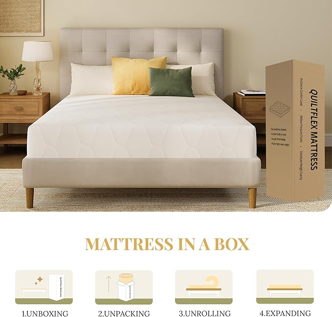 CH CHARME HOUSE 6 Inch Twin Size Memory Foam Mattress in a Box for Kids, Relieve Pressure with Medium Firm Support, Fiberglass Free, CertiPUR-US Certified