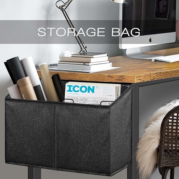 Lufeiya Home Office Desks 47 inch Desk for Bedroom Modern Simple Student Study Table 48 Vintage Writing Computer Desk, Rustic Brown