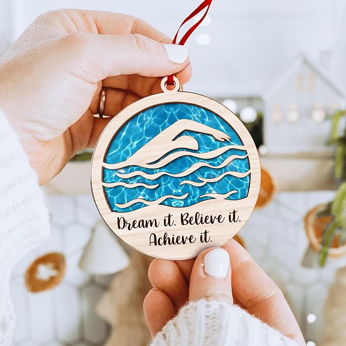Gifts for Swimmers - Swimmer Ornament 2025 for Christmas Tree, Perfect Swimming Gifts, Unique Swim Gift for Athletes, Artistic Swimmer Christmas Ornaments, Ideal for Swimmer Appreciation