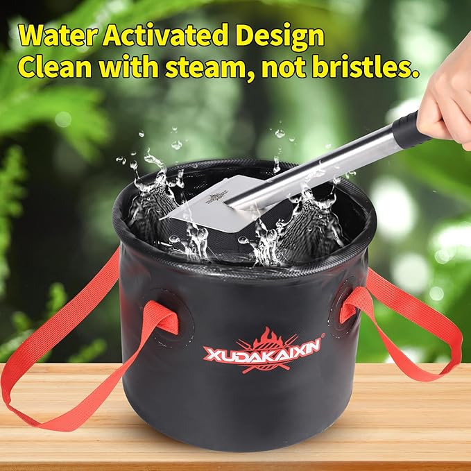 Grill Brush Collapsible Water Bucket for Grill Cleaning, Camping,and Outdoor Activities (Only Water Bucket No Grill Brush)