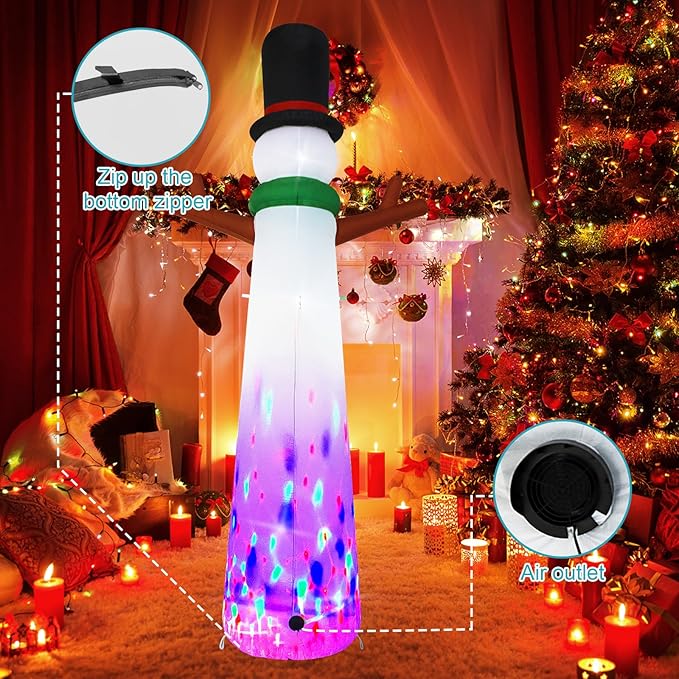 12ft Christmas Inflatable Outdoor Decoration Inflatable Yard Decoration Inflatable Snowman Decoration Built-in LED Lights for Christmas Holiday Party, Garden Winter Decoration