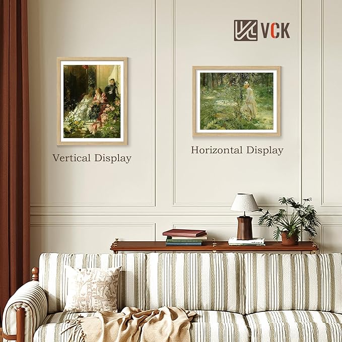 VCK 22x28 Poster Frame Set of 4 - Oak, Gallery-Quality Wood Picture Frames, 1.1-Inch Wide Border, Polished Plexiglass, Vertical or Horizontal Wall Display for Photo/Art/Prints, Natural Oak