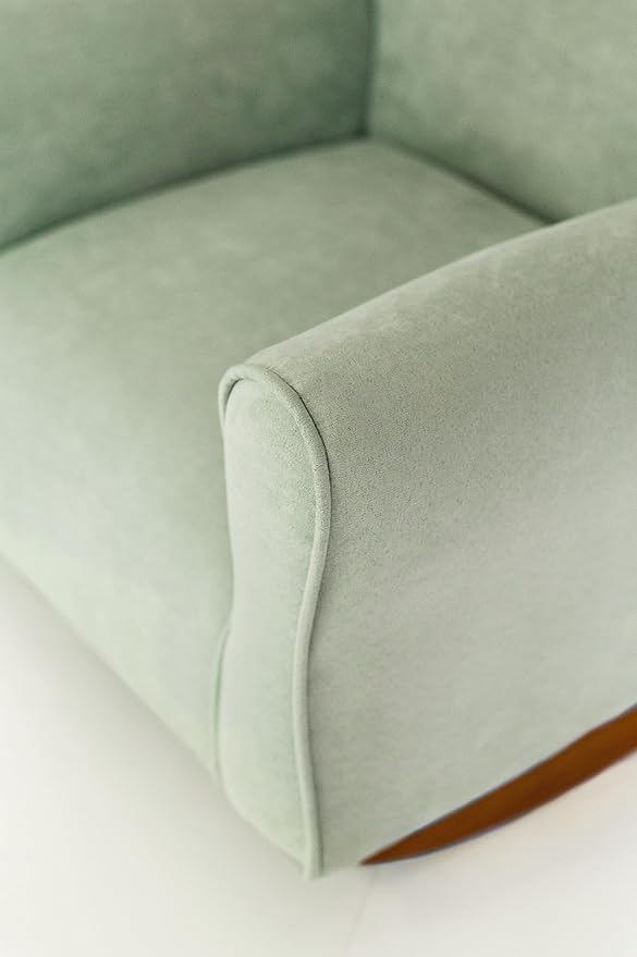 Generic Kids Personalized Chair, Personalized Kids Upholstered Rocking Chair, Toddler Chair with Personalized Name, Comfy Kids Armchair, Kids Chair with Personalization (Seafoam Green Suede, Rockers)