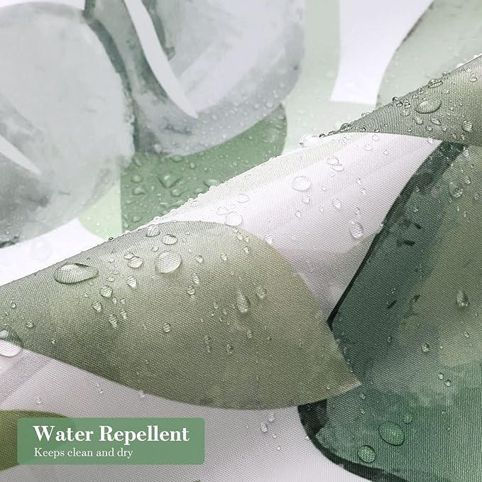 MitoVilla Green Eucalyptus Shower Curtain, Plant Leaves Fabric Cloth Shower Curtains for Rustic Vintage Bathroom Decor, Spring Modern Botanical Shower Curtain Country, 72x72