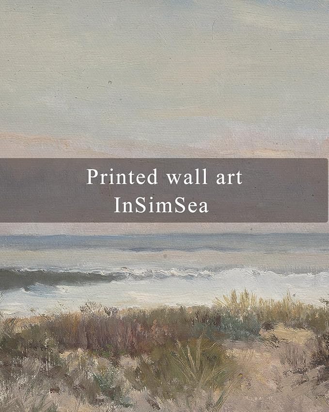 InSimSea Framed Wall Art for Living Room Decor Classical Coastal Scenery Bathroom Pictures Wall Decorations Farmhouse Kitchen Office Bathroom Art Wall Decor 12x16in