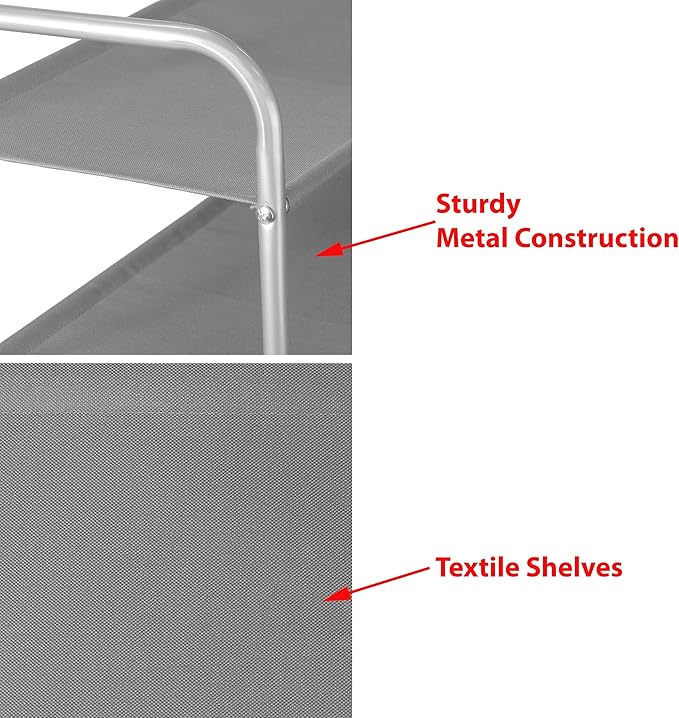 Simple Houseware 2-Tier Shoe Rack Storage Organizer, Grey