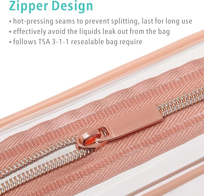 F-color Hanging Shower Caddy Portable with Clear Makeup Bag - College Dorm Essentials for Guys with Hooks Pink, TSA Approved Toiletry Bag for Travel Size, Rose Pink