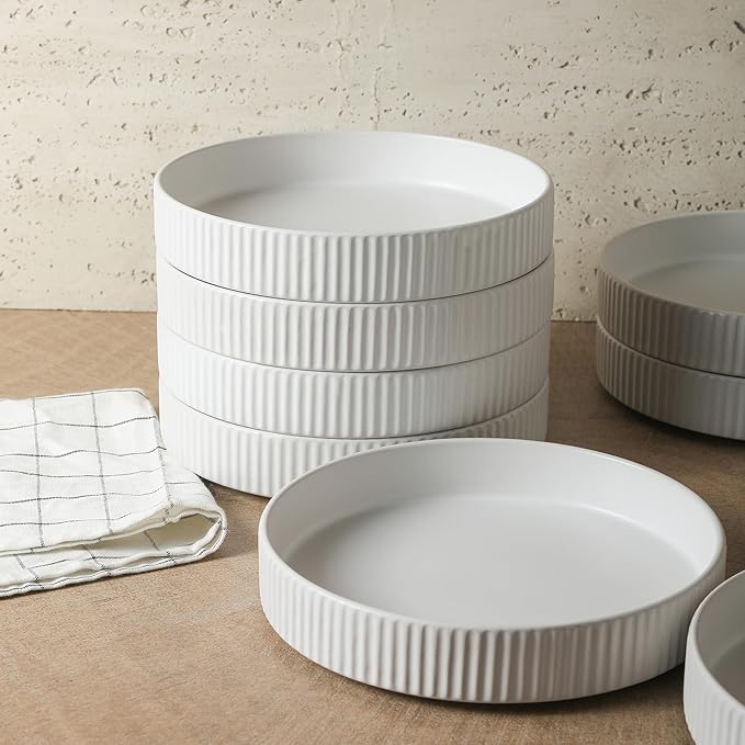 Christian Siriano Lusso 32-Piece Dinnerware Set Stoneware, White