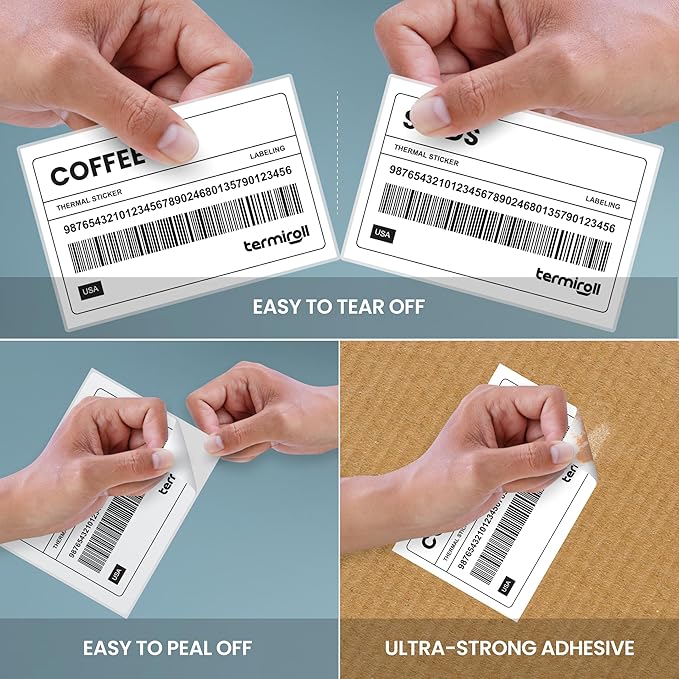 3x2 Thermal Label for Barcodes & Address - Perforated - 500 Labels/Roll - Compatible with Most Direct Thermal Printers Rollo, Zebra - Strong Adhesive, BPA-Free, Commercial Grade (3"x2", 500, Count)