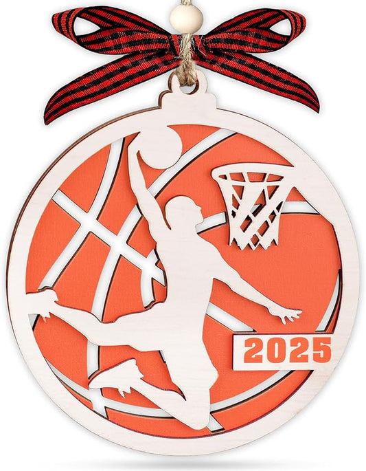 2 Layer Basketball Christmas Ornament 2025 - Cool Basketball Gifts for Boys, Girls, Men - Basketball Decor, Xmas Ornament, Sports Ornament - Fun Basketball Lovers Gift, Basketball Team Gifts
