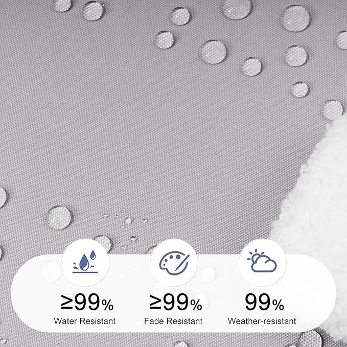 Crestlive Products Chaise Lounge Cushions Outdoor Set of 2, 72x21 Inch, Water Resistant Lounge Chair Cushions for Outdoor Furniture, Patio Cushions for Pool, Lawn, Light Gray