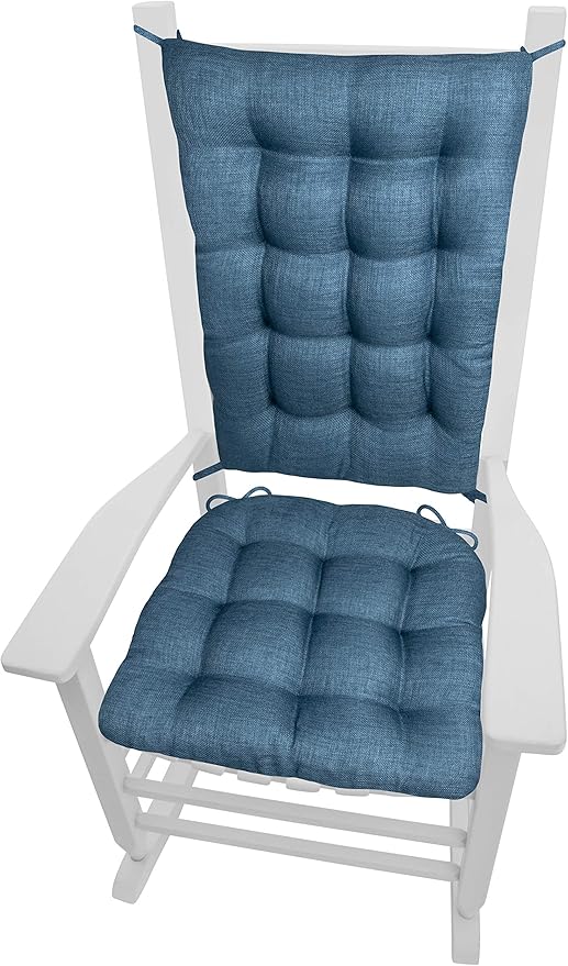 Rave Pacific Blue Porch Rocker Cushions - Extra-Large - Indoor-Outdoor, Fade Resistant, Weather Resistant - Latex Foam Fill Rocking Chair Seat Cushion & Backrest Pad Set - Solid Color
