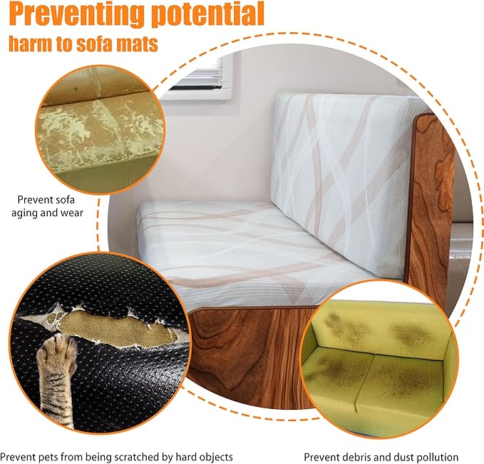 Rv Dinette Cushion Covers,Printing Stretchable Camper Cushion Cover,RV Cushion Slipcover,Rv Couch Cover Replacement for RV Camper Car Bench,2 Backrest Covers and 2 Bench Covers (Coffee colored lines)