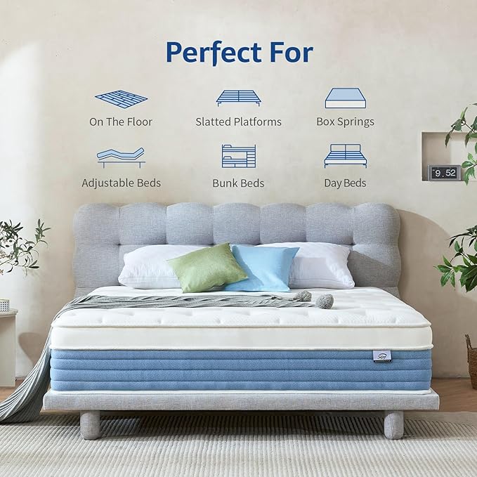 Starage Twin Mattress | 10 inch Hybrid Mattress Twin Memory Foam | Medium Firm Feel for Motion Isolation | Edge Support Pressure Relief|Bed in a Box,CertiPUR-US Certified