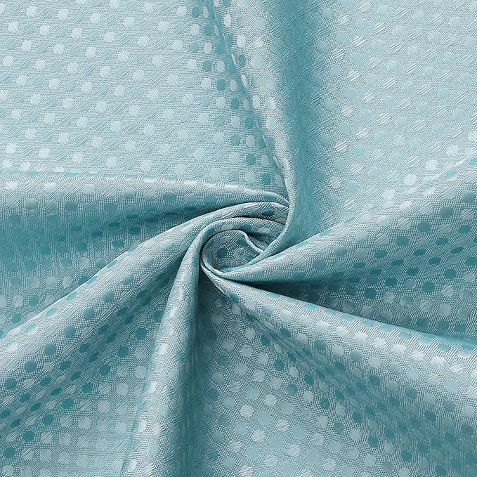 3 in 1 Shower Curtain Set, Teal Blue Waffle Shower Curtain and PEVA Liner Set with 12 Stainless Steel Shower Curtain Hooks, Waterproof Fabric Shower Curtains for Bathroom, 72 W x 72 H