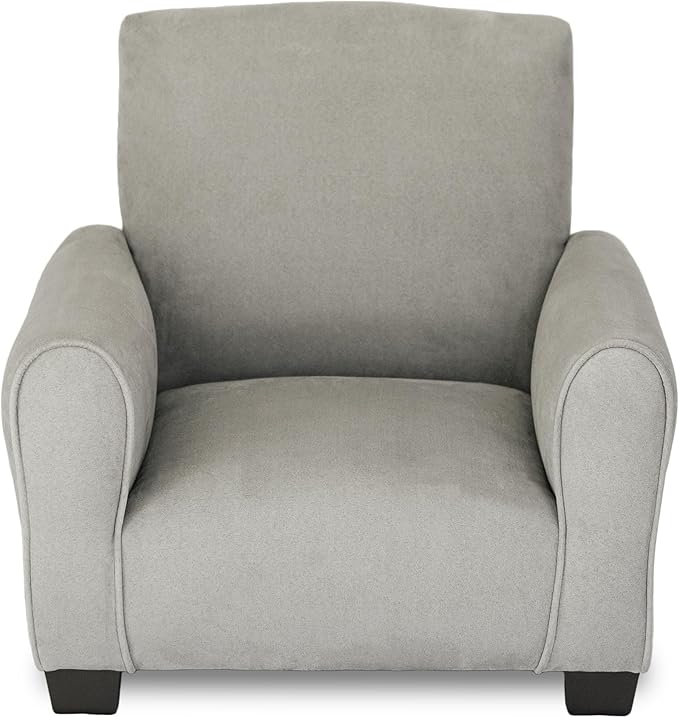 Kid Rocking Chair for Toddlers, Child Chair for Little Kids, Upholstered Toddler Armchair for Children, Comfy and Cute Little Kid Chairs (Legs, Grey)
