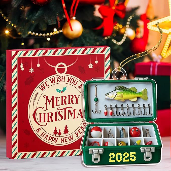 Fishing Ornaments for Christmas Tree - Unique Fisherman Gifts for Men, Cool Funny and Unique Fishing Gift for Men and Boys, Fisherman Gift 2D Flat Ornaments