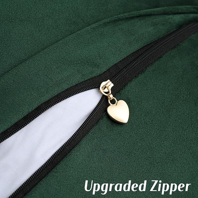 FUTEI Dark Green Chenille Throw Pillow Covers 18x18 Inch Set of 2,Soft Cozy Bound Edge Design Cushion Case,Home Decor for Couch Bed Living Room