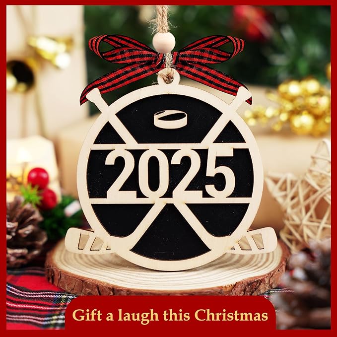Ice Hockey Ornaments for Christmas Tree - Hockey Christmas Ornament, Hockey Decor for Sports Players - Holiday Ornaments Tree Decoration - Winter Sports Gifts Fans and Athletes