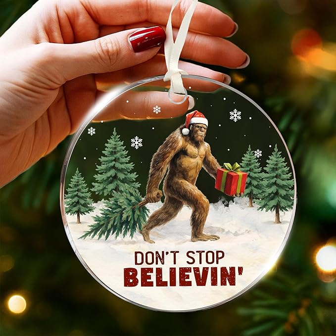 Bigfoot Ornament - Bigfoot Ornaments for Christmas Tree - A Quirky Sasquatch Christmas Tree Topper, Unique Gift for Bigfoot Lovers, Perfect Ornaments for Holiday Decor, Sasquatch and Big Foot Gifts