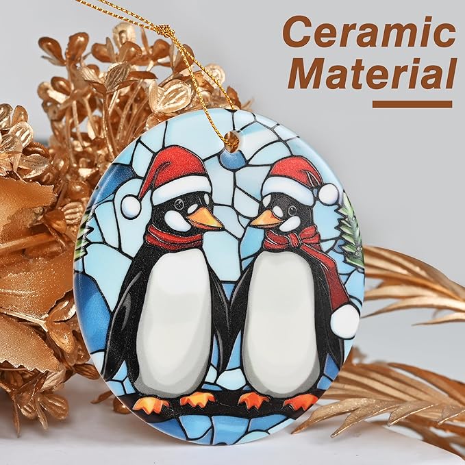 Christmas Ornament, Two Penguins Ornament, Christmas Decorations for Tree, Heirloom Keepsake, Gift Idea