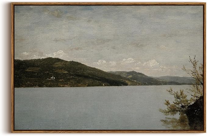 InSimSea Framed Canvas Wall Art Vintage Decor, Classical Landscape Paintings Artwork, Large Prints, Vintage Nature Decor, Retro Wall Decoration for Bedroom Living Room Bathroom, 20"x30"