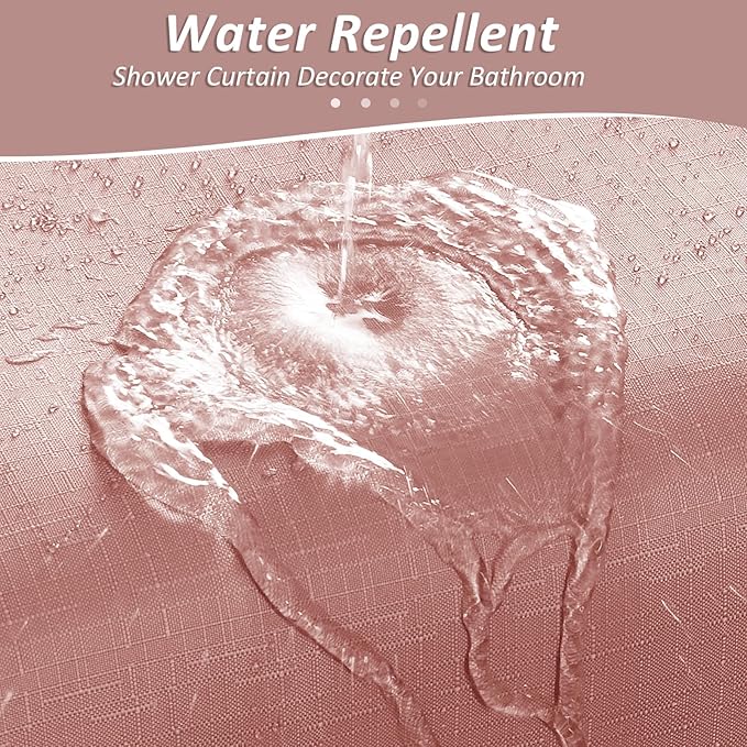 Naturoom Canyon Rose Shower Curtains for Bathroom,Ombre Cloth Fabric Shower Curtain Set with 12 Hooks Canyon Rose Bathroom Decor 72 x 72