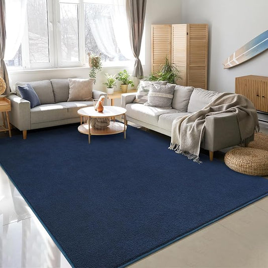 Soft Rugs for Living Room 6x9 Navy Blue, Minimalist Area Rug for Bedroom Nursery Dining Table Dorm, Large Throw Rugs for Men Boys Girls Kids Room Indoor Floor Carpets