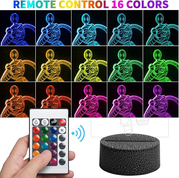 The 3D Robot Lamp Touch-Control Night Light Multi-Color LED Desk Lamp Decoration for Kids’ Rooms,Ideal for Christmas Gifts,Birthdays,and Holiday Décor