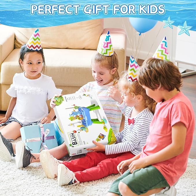 2026 Upgraded Water Table for Toddlers 1-3, Water Table with Pump,Toy Kitchen Sets for Kids Ages 4-8, with Detachable Legs, Play Sink with Electric Faucet, Includes Play Vegetables and Fishing Game