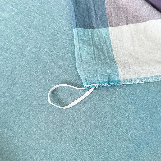 FACE TWO FACE Bedding Duvet Cover Set100% Washed Cotton Duvet Cover Linen Like Textured Breathable Durable Soft Comfy (Twin, Yunxi Blue)