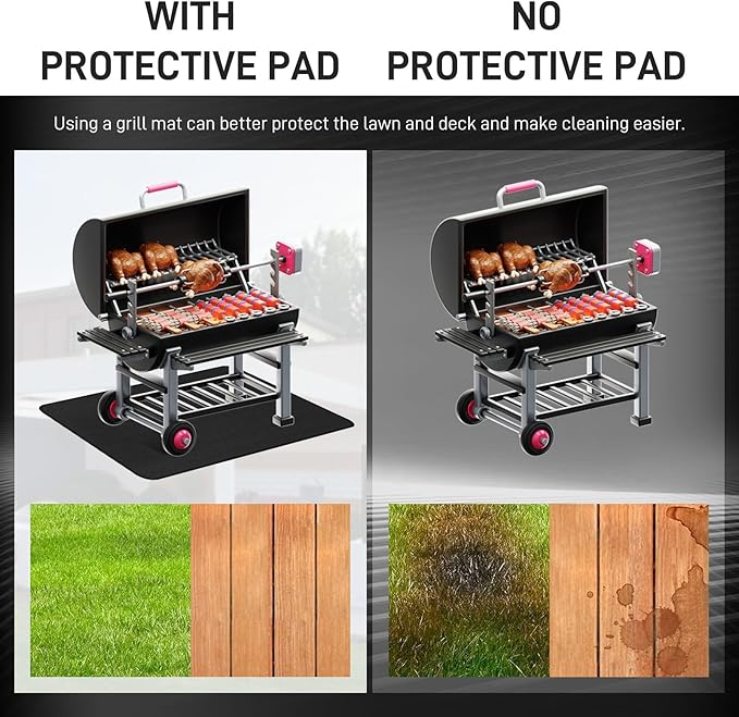48"×30" Under Grill Mat for Outdoor Grill,Double-Side Fireproof & Heat-Resistant Outdoor Grill Mat,Protective Mat for Patio,Courtyard,Tabletop