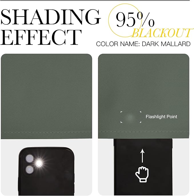 NICETOWN Room Darkening Curtain Panels - Toddler Boy Bedroom Drapes with Grommet Top, Energy Smart Window Treatment Curtains(Dark Mallard, 42 inches W x 95 inches L, 2 Panels)