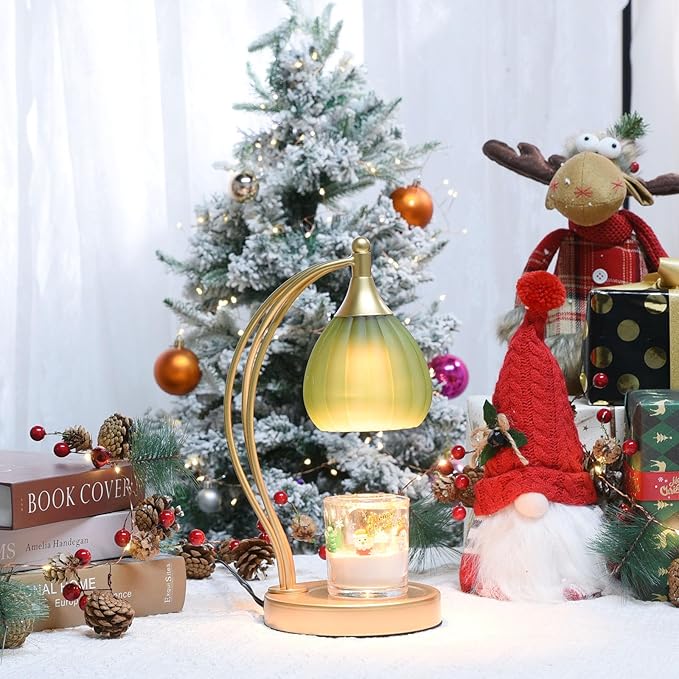 Candle Warmer Lamp, Electric Candle Warmer with Timer Dimmer - Candle Lamp Warmer for Scented Jar Candles, for Housewarming Gifts New Home Decor (Green)