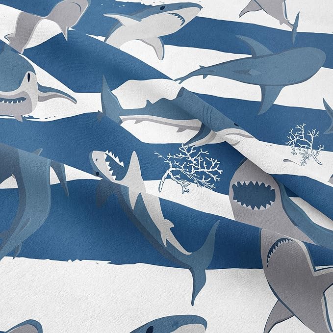 Tailor Shop Shark Comforter Sets King Size,Shark Bedding Sets for Boys Kids Teens with 2 Pillowcase…