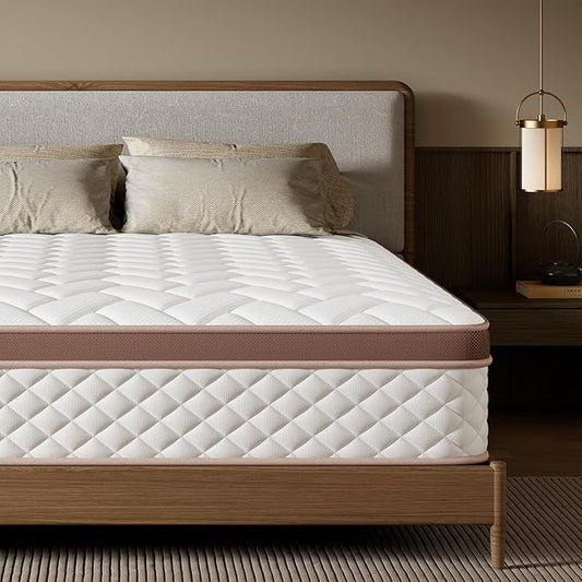 10-Inch Queen Size Mattress - Premium Cooling Gel Memory Hybrid Foam & 8.5" High Pocket Coils | CertiPUR-US Certified | Pressure Relief & Motion Isolation | 365-Night Risk-Free Trial